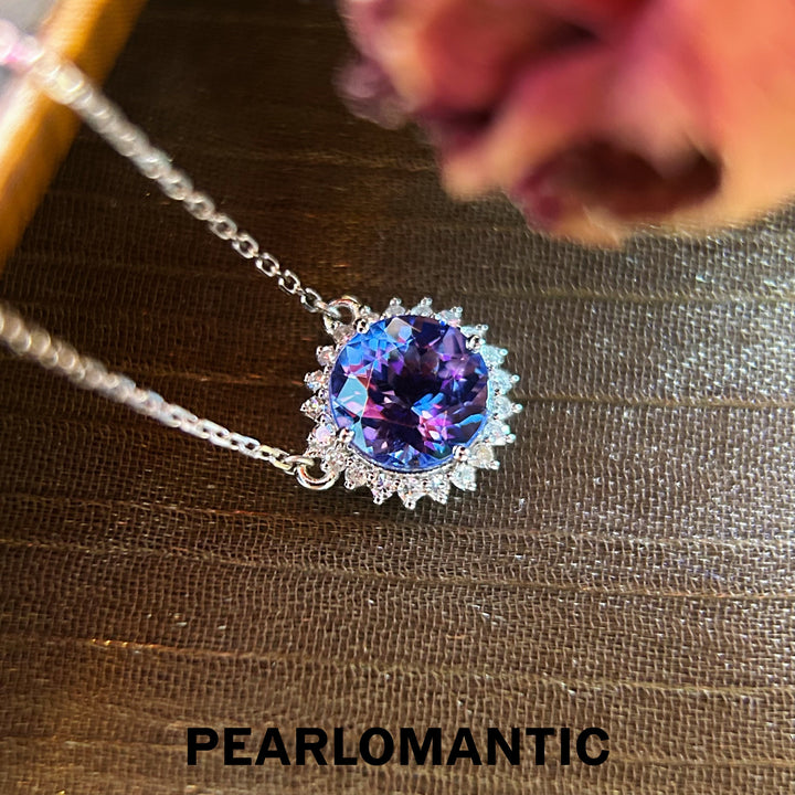 [Fine Jewelry] 18k Gold & Diamonds & Tanzanite Midnight Flare Pendants w/ 18k Gold Chain