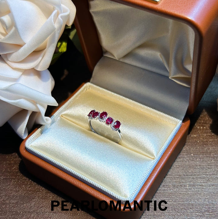 [Group-Buying] Ruby Red Row Five Flames Ring in Diamonds Glow w/ pt950 All sizes available