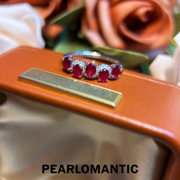 [Group-Buying] Ruby Red Row Five Flames Ring in Diamonds Glow w/ pt950 All sizes available