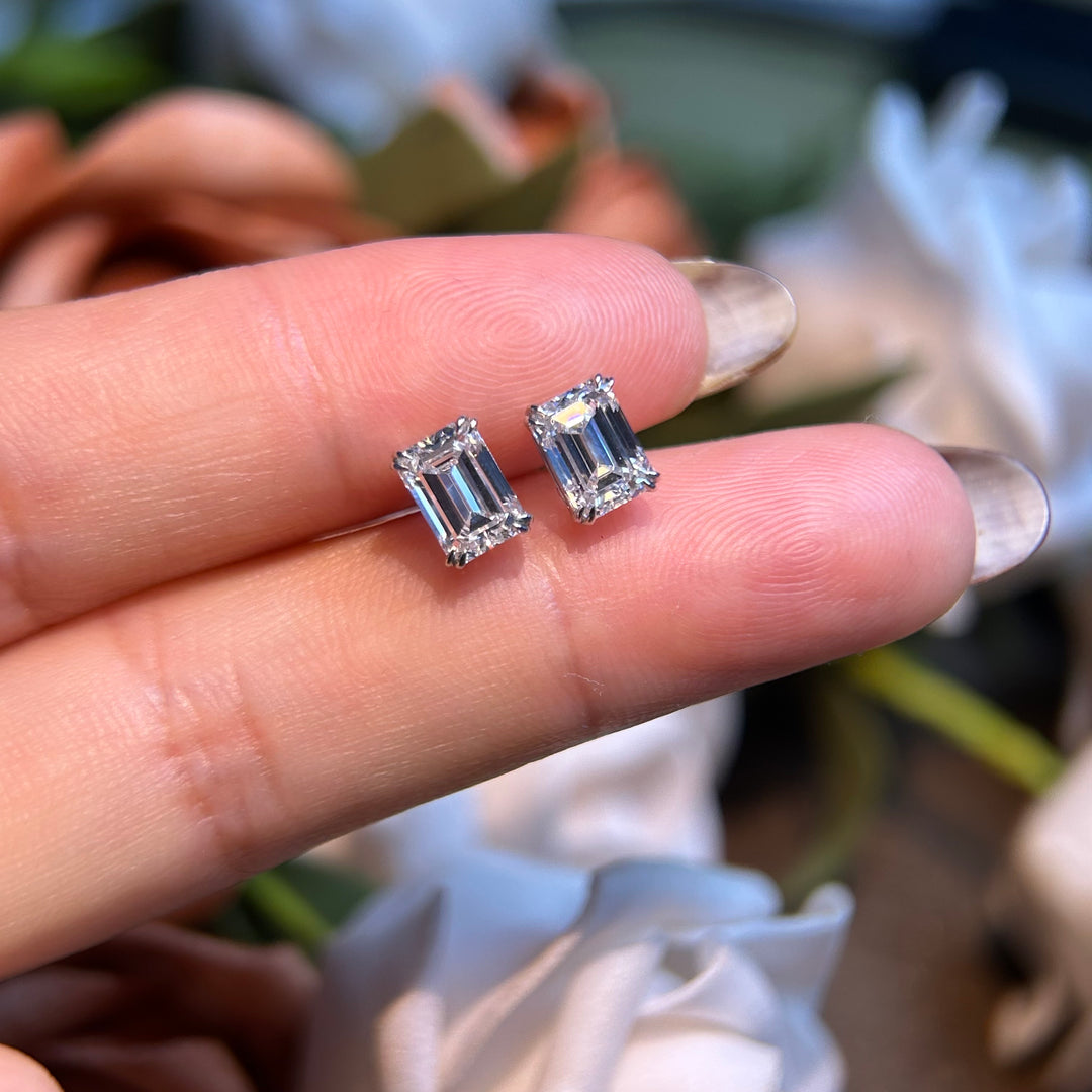 [Compra en grupo] Pendientes de oro blanco de 18 quilates de 2,0 quilates, diamantes de laboratorio y PT950, clásicos imprescindibles