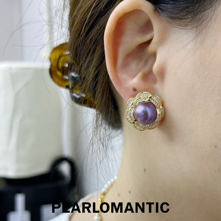 [Group-Buying] Freshwater Pearl 11-12mm Orchid - Inspired Glamour Earring Studs