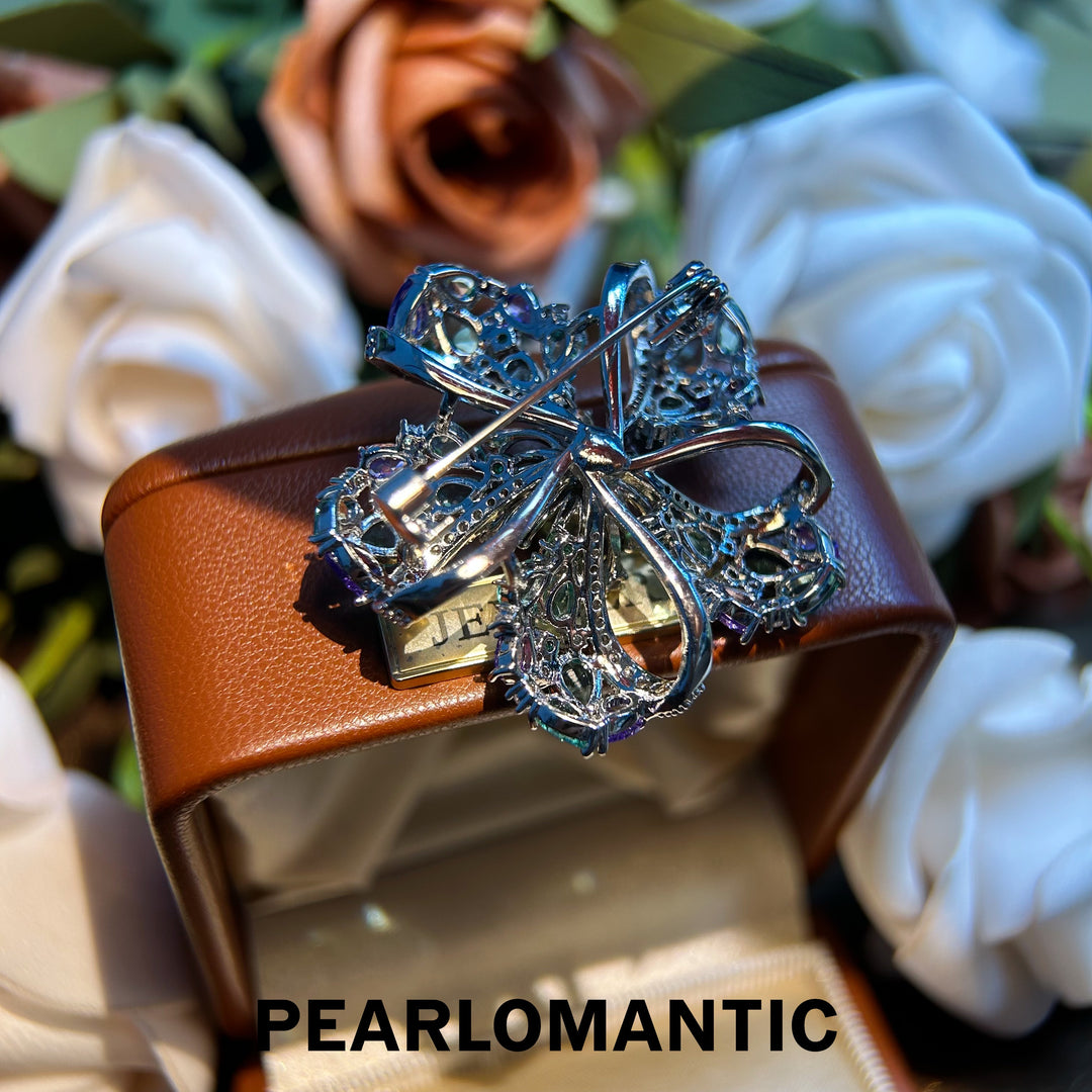 [Everyday Essentials] Tahitian Black Pearl Enchanted Gem Mystic Floral Brooch