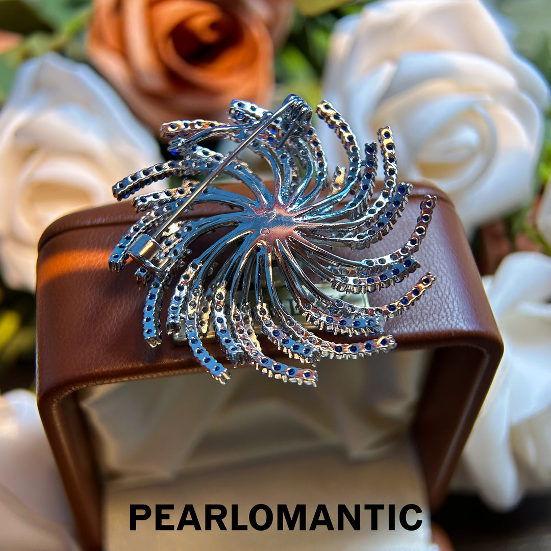 [Everyday Essentials] Tahitian Platinum Grey 10-11mm Pearl Whirlwind Brooch