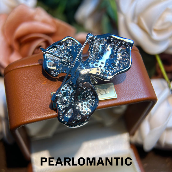 [Everyday Essentials] Tahitian Black Pearl Blue Kissed Pearl Blossom Brooch