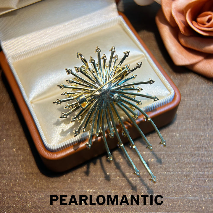 [Everyday Essentials] South Sea Golden Pearl Blazing Gold Firework Brooch