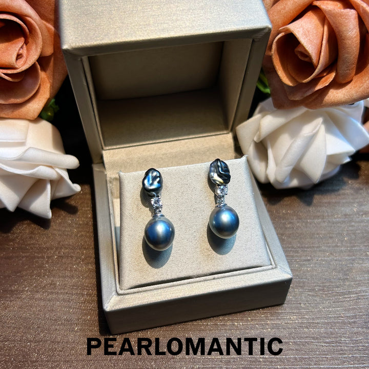 [Designer's Choice] Tahitian Black Baroque Pearl & Keshi Duo Splendor Earrings