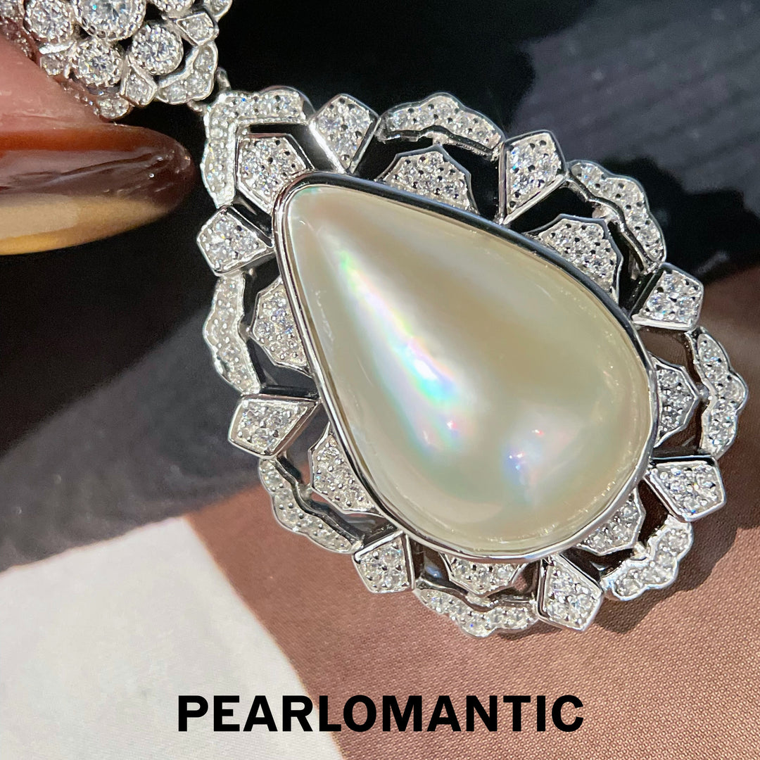 [Designer's Choice] Saltwater Mabe Pearl Crystal Garden Pearl Drops Pendants
