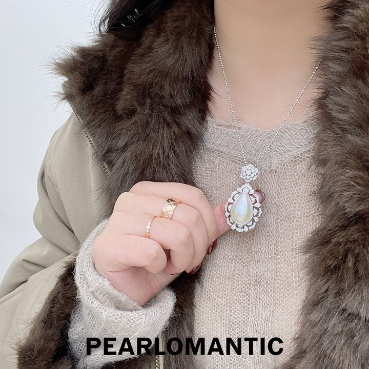[Designer's Choice] Saltwater Mabe Pearl Crystal Garden Pearl Drops Pendants