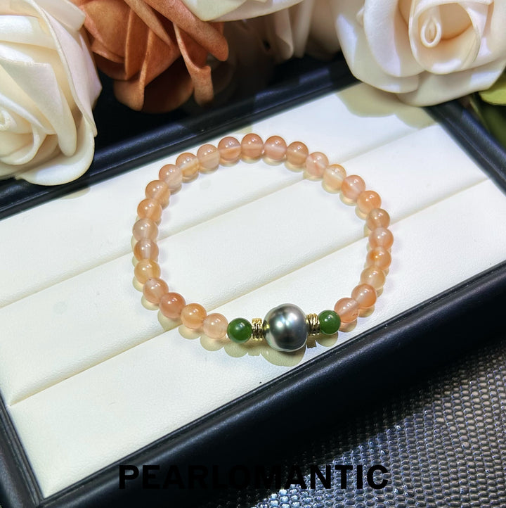 [Designer’s Choice] Blush Grove Rose Quartz Jade &amp; Tahitian Pearl Bracelet