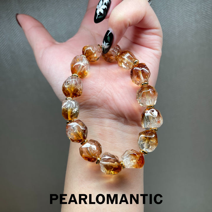 [Designer’s Choice] Golden Hour Natural Citrine Gradient Irregular Bead Bracelet
