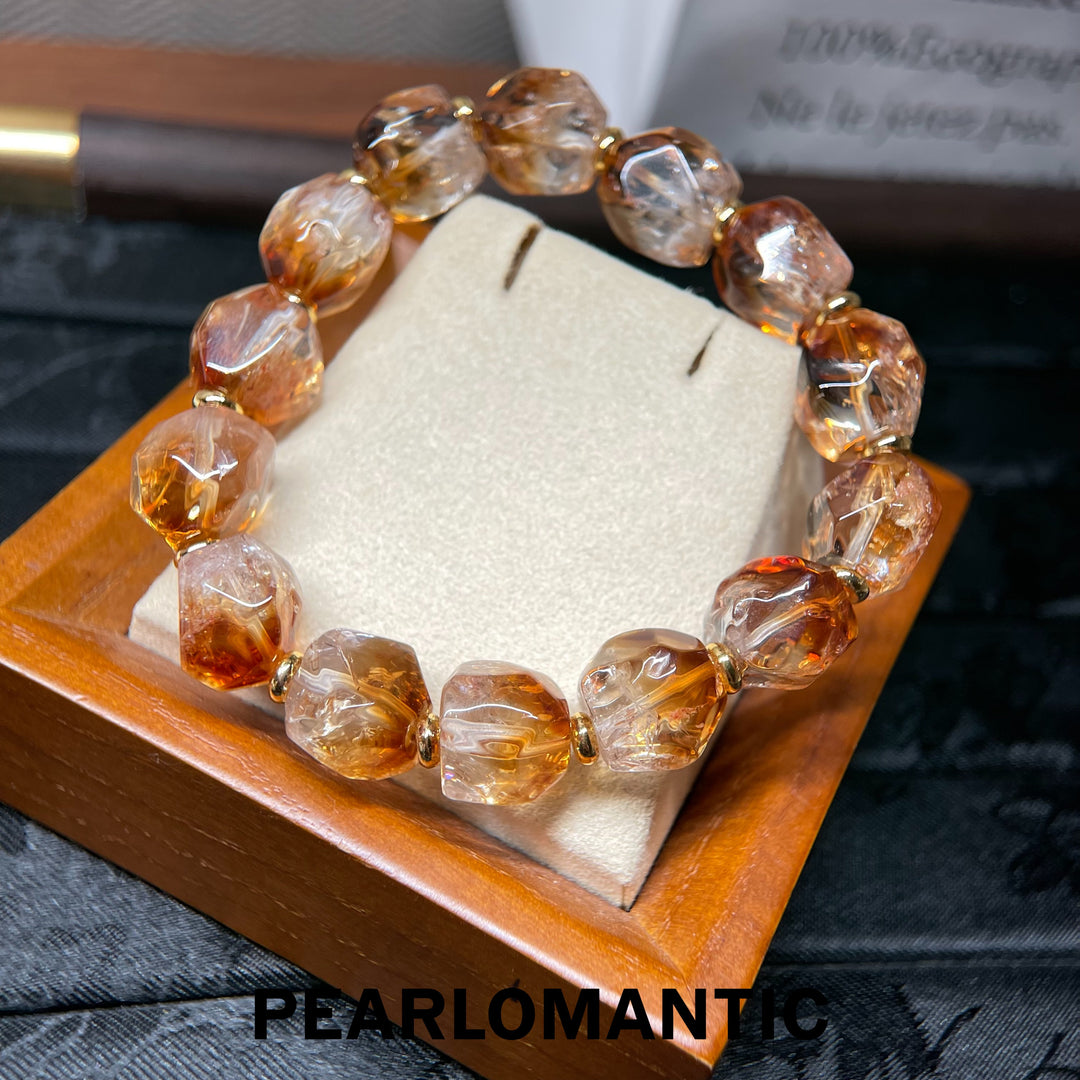 [Designer’s Choice] Golden Hour Natural Citrine Gradient Irregular Bead Bracelet