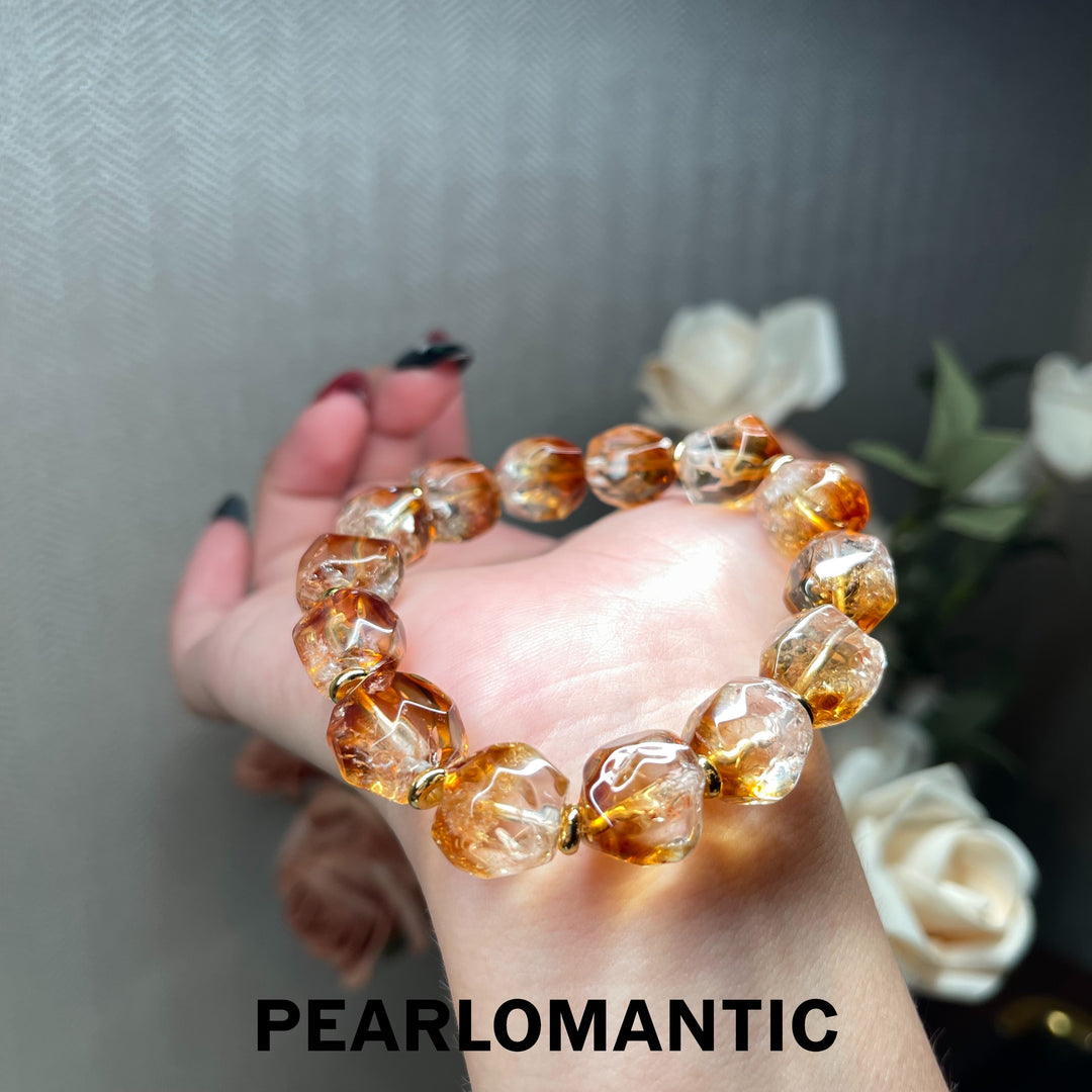 [Designer’s Choice] Golden Hour Natural Citrine Gradient Irregular Bead Bracelet