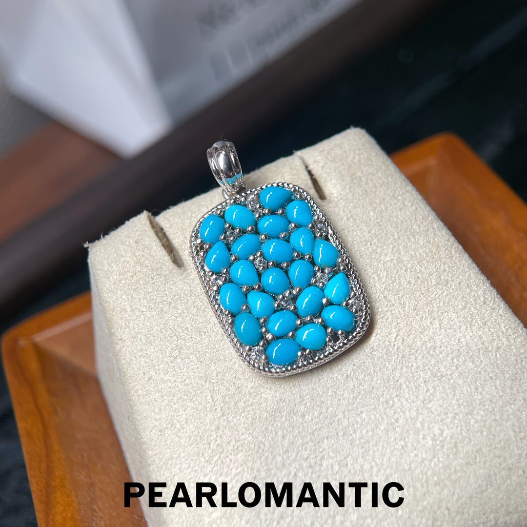 [Designer’s Choice] Blue Mosaic Natural Turquoise Multi-Stone Pendant 3.4ct