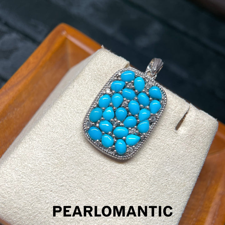 [Designer’s Choice] Blue Mosaic Natural Turquoise Multi-Stone Pendant 3.4ct