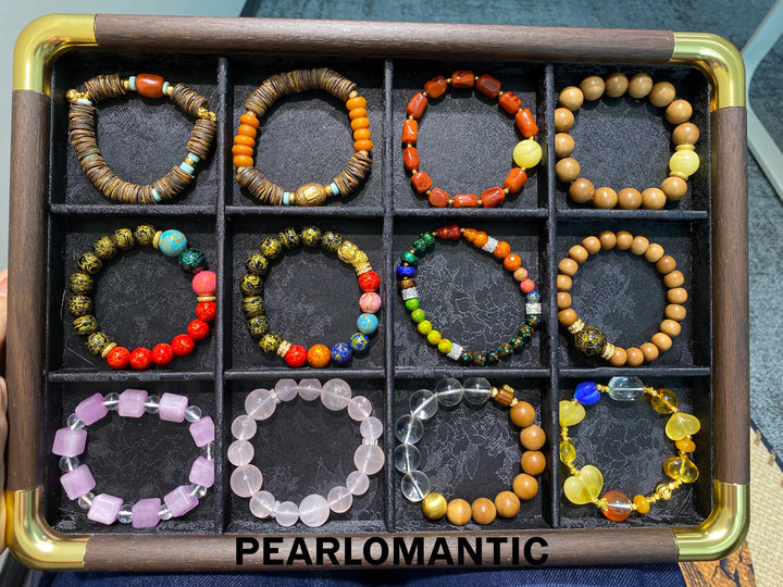 [Special Event] Natural Crystal, Amber &amp; Wood Beaded Bracelet Collection 1