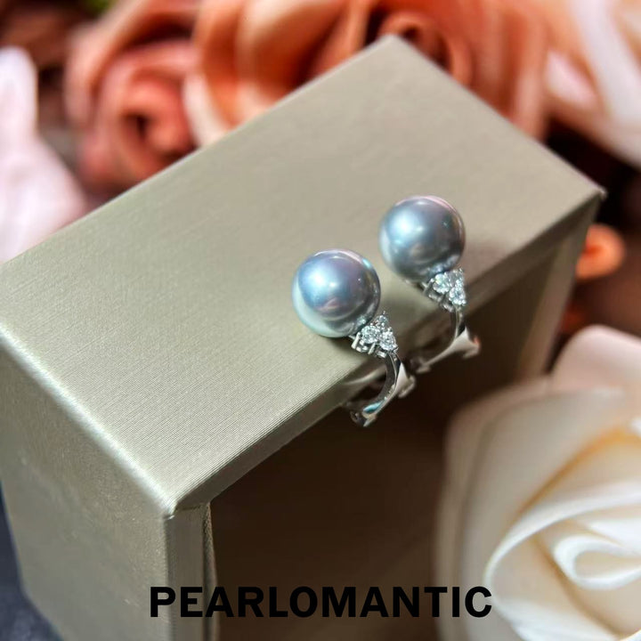 [Designer’s Choice] Platinum Gray Pearl S925 Clip-On Earrings