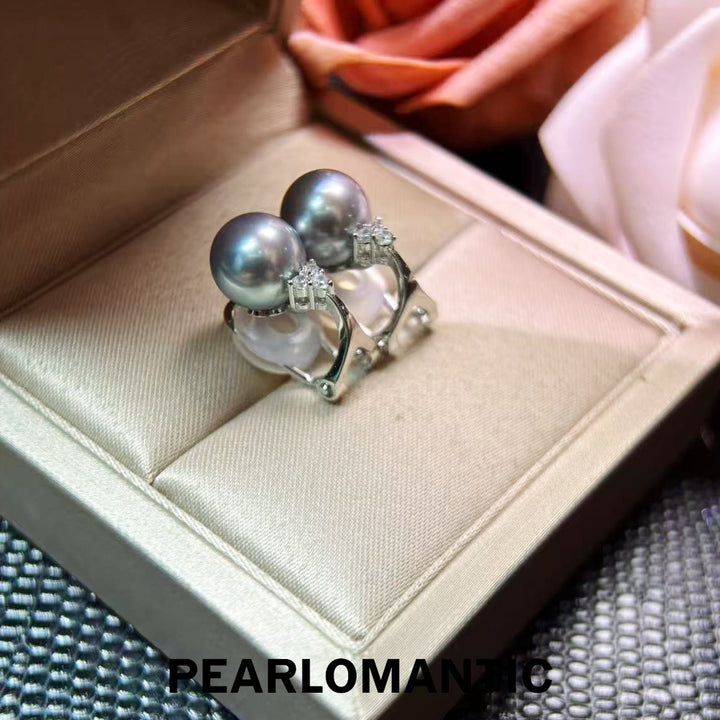 [Designer’s Choice] Platinum Gray Pearl S925 Clip-On Earrings