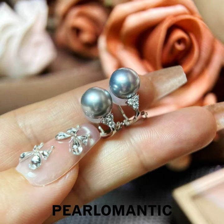 [Designer’s Choice] Platinum Gray Pearl S925 Clip-On Earrings