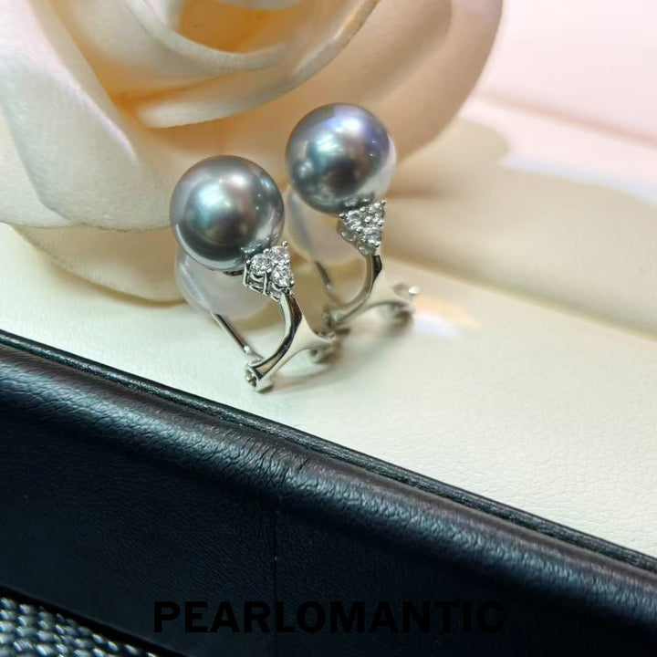 [Designer’s Choice] Platinum Gray Pearl S925 Clip-On Earrings