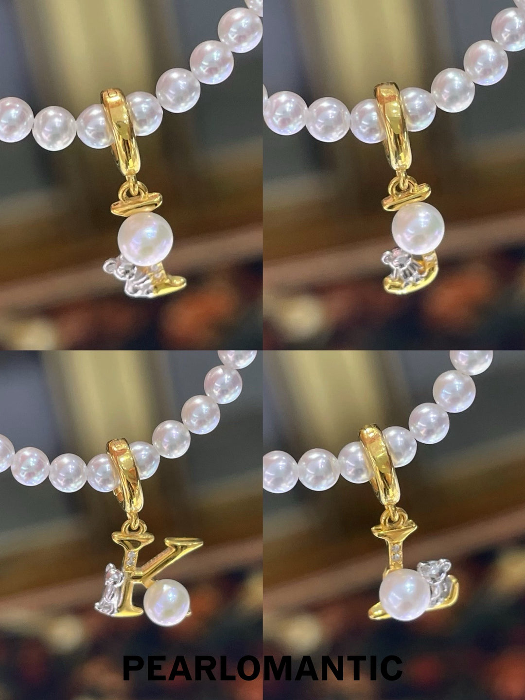 [Everyday Essential] Pearl Initial S925 Gold-Plated Letter Charm Pendant