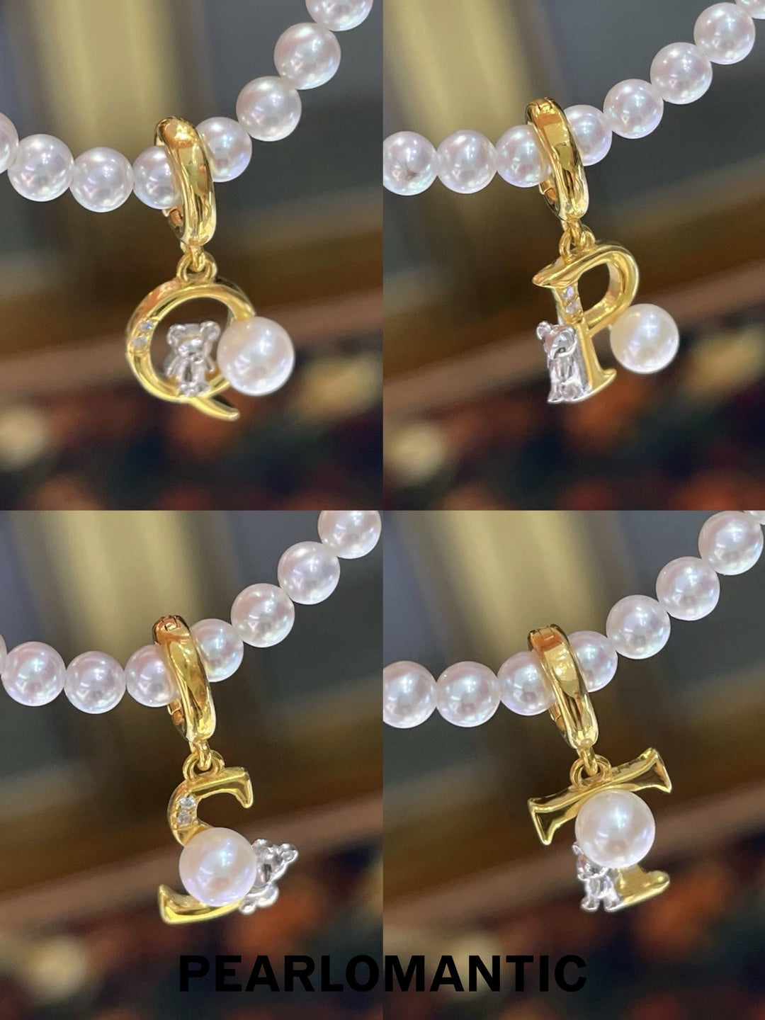 [Everyday Essential] Pearl Initial S925 Gold-Plated Letter Charm Pendant