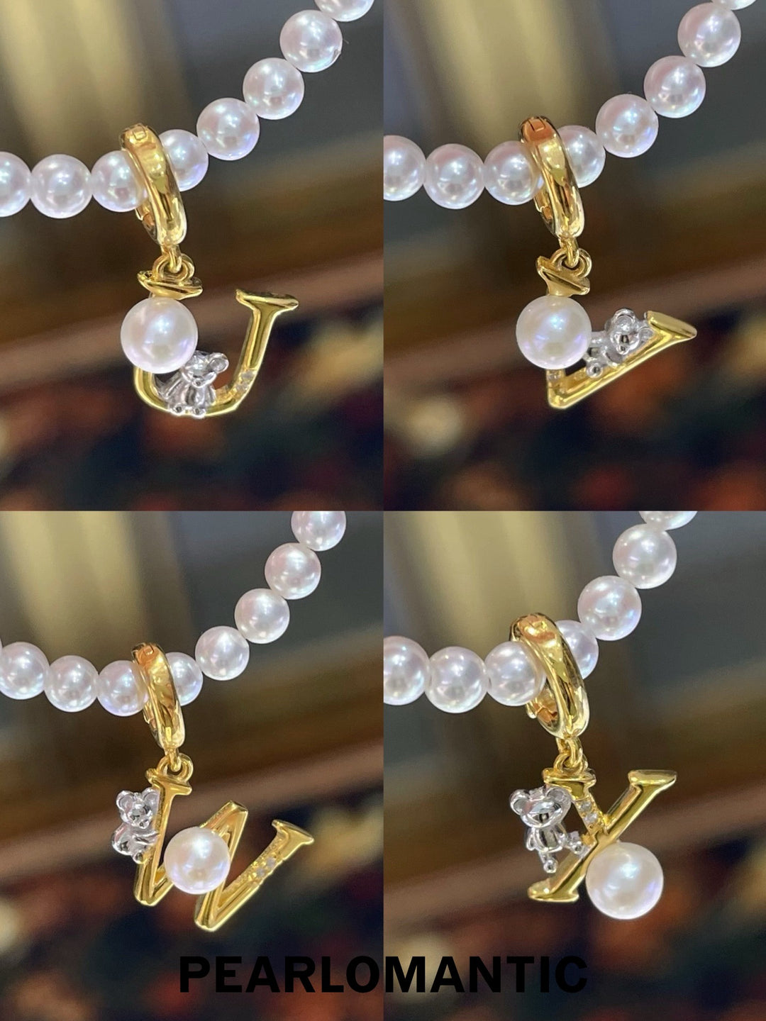 [Everyday Essential] Pearl Initial S925 Gold-Plated Letter Charm Pendant