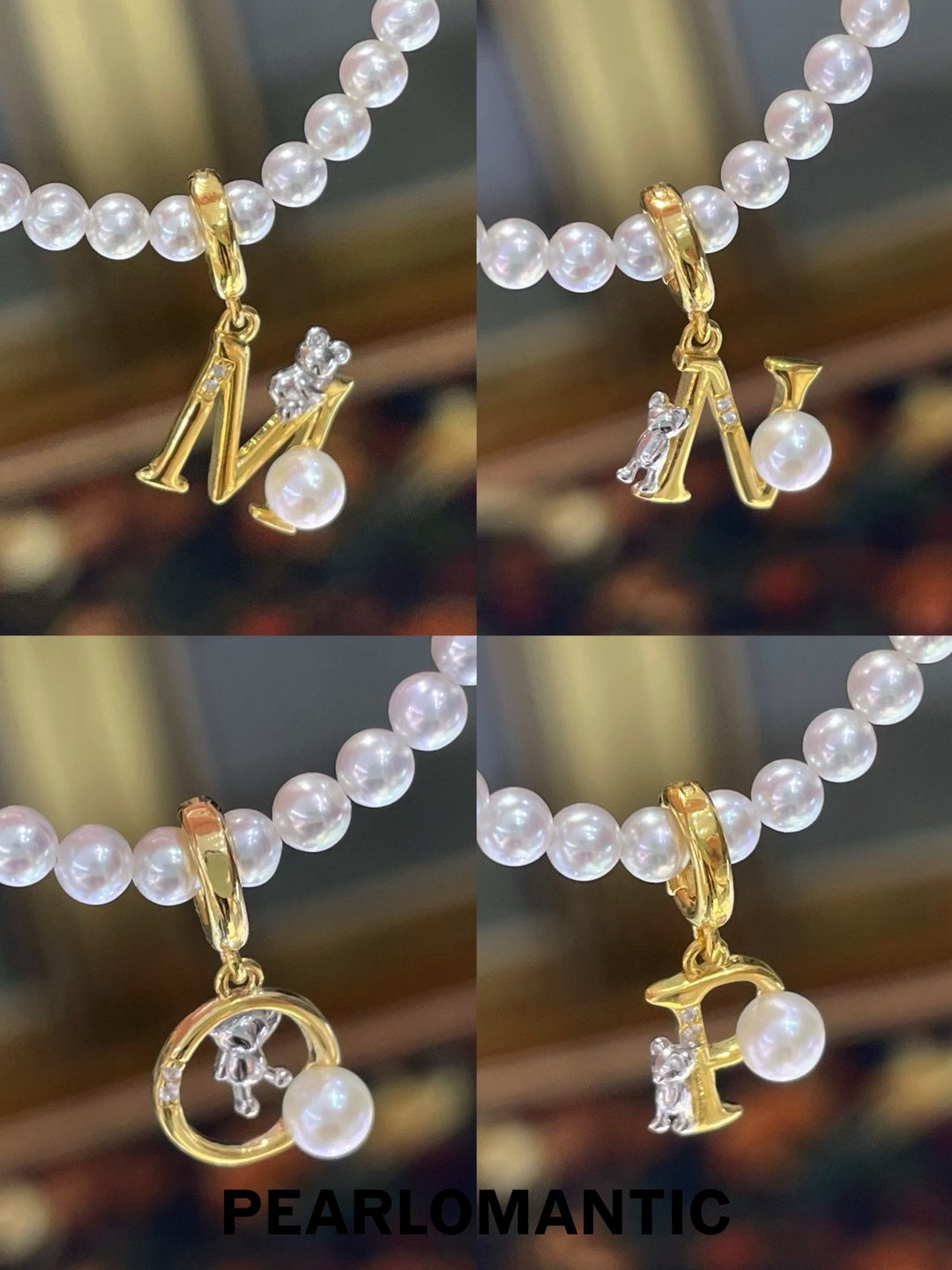 [Everyday Essential] Pearl Initial S925 Gold-Plated Letter Charm Pendant