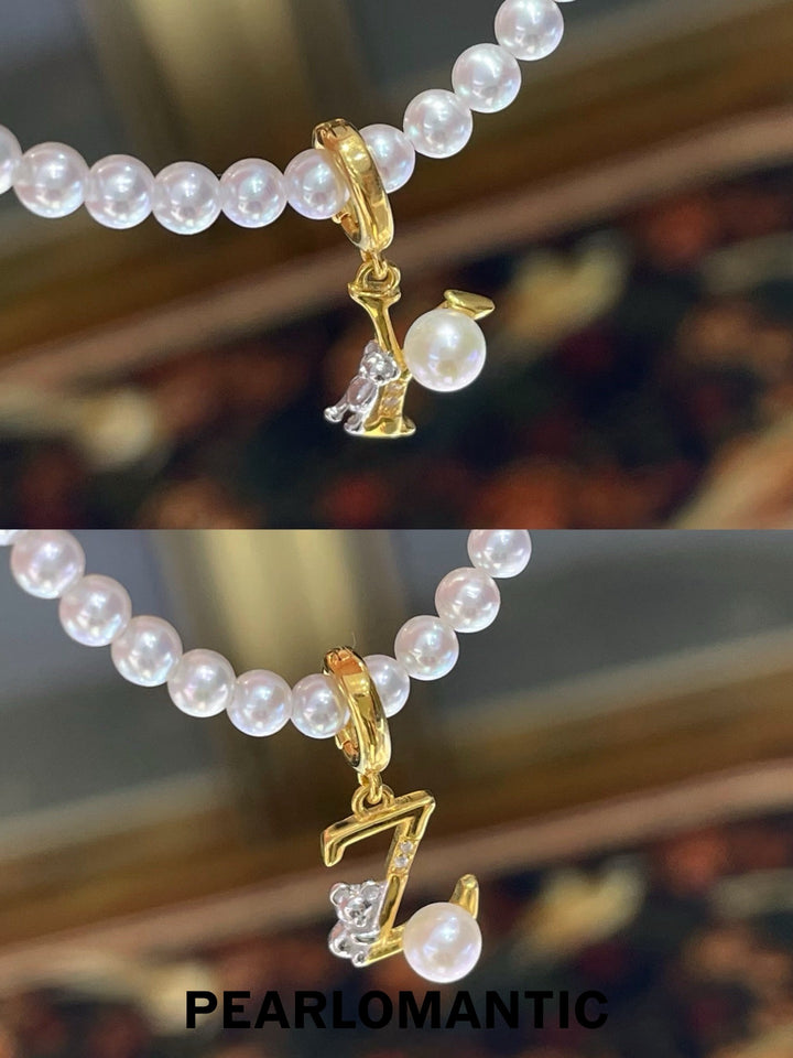 [Everyday Essential] Pearl Initial S925 Gold-Plated Letter Charm Pendant