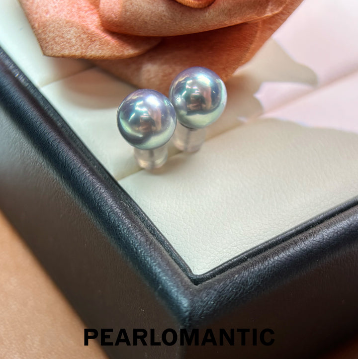 [Fine Jewelry] Mirror Glow Akoya Madama Color Pearl Stud PT900 Earrings 8–9mm