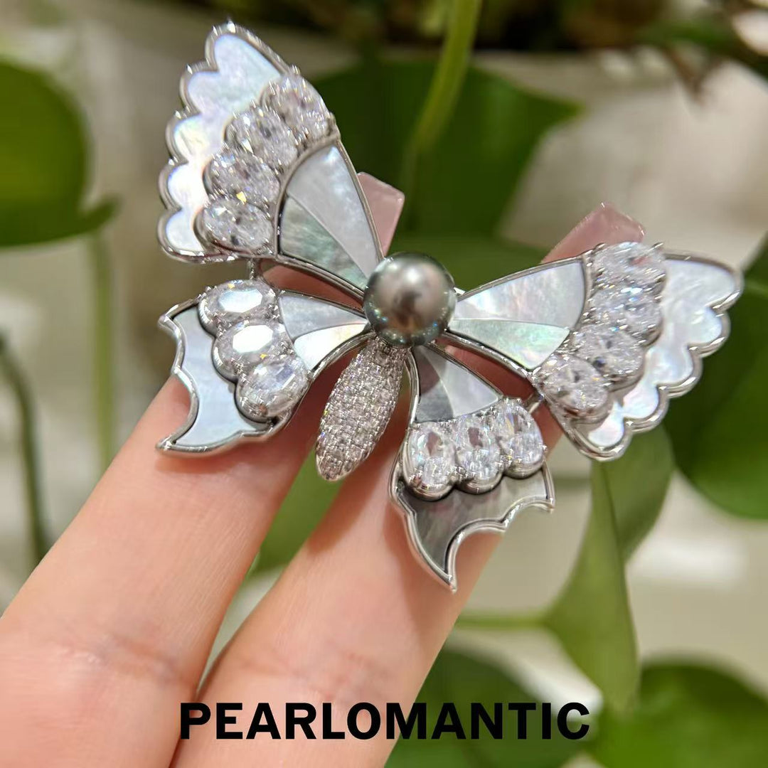[Designer’s Choice] Midnight Butterfly Tahitian Pearl Black MOP Brooch
