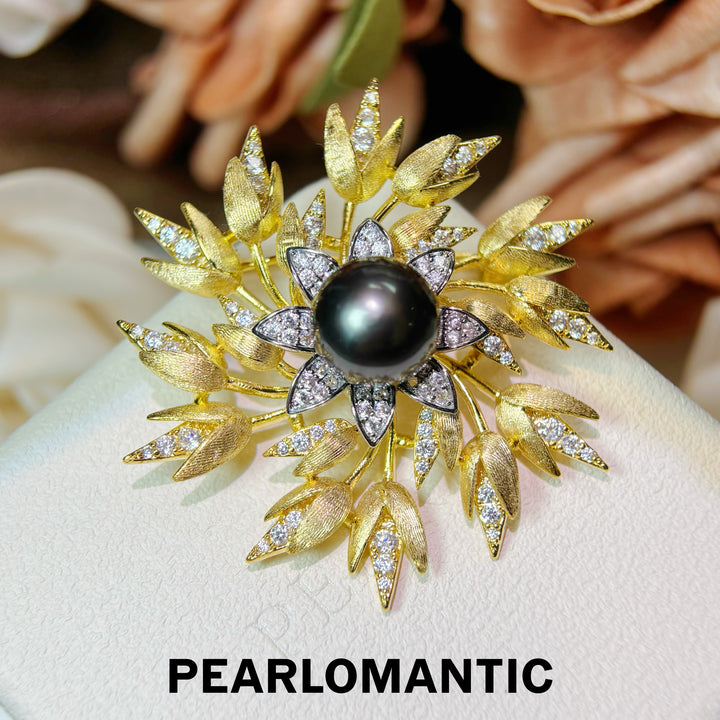 [Designer’s Choice] Tahitian Black 11.8mm Pearl Sunburst Brooch