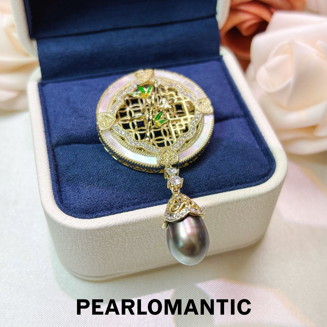 [Designer’s Choice] Oriental Fortune Tahitian Baroque Pearl Convertible Brooch Pendant