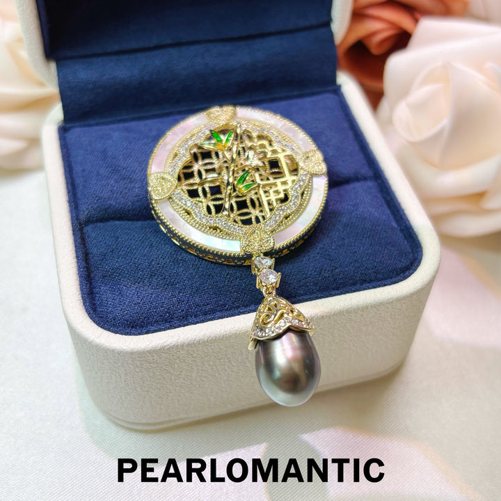 [Designer’s Choice] Oriental Fortune Tahitian Baroque Pearl Convertible Brooch Pendant