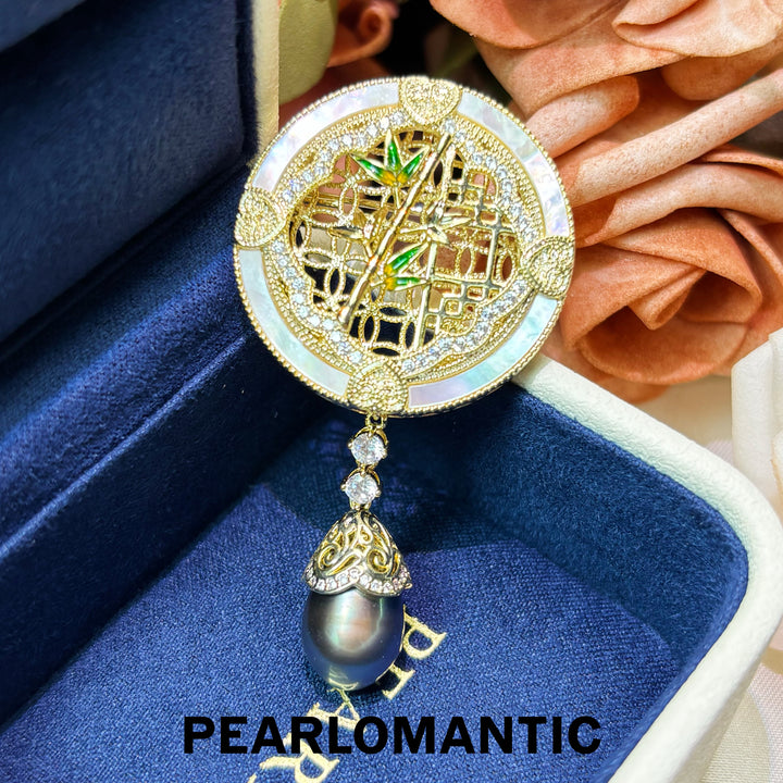 [Designer’s Choice] Oriental Fortune Tahitian Baroque Pearl Convertible Brooch Pendant