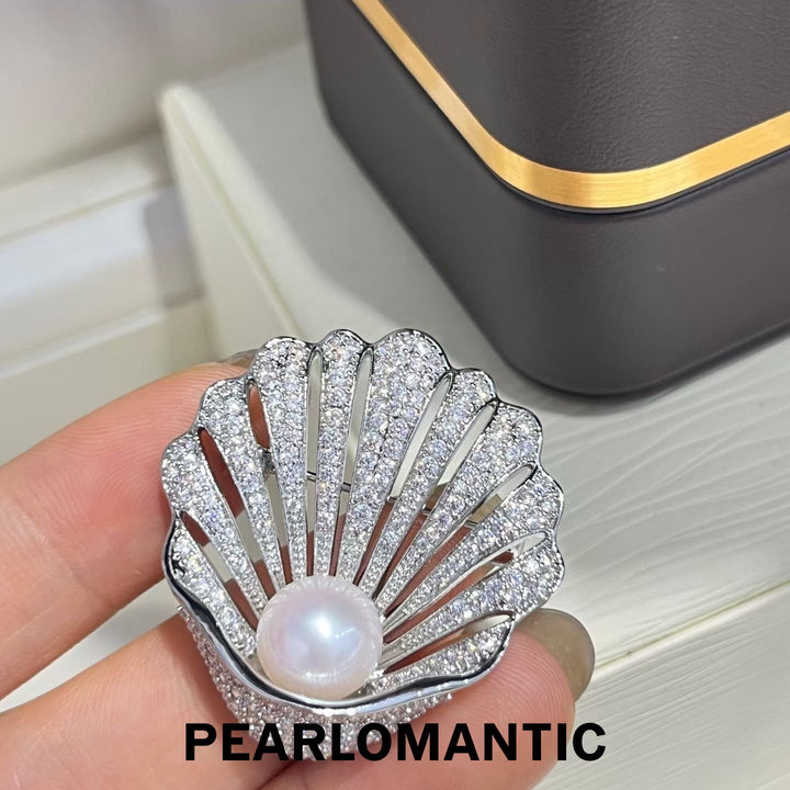 [Designer’s Choice] Ocean Shell 10–11mm 5A Freshwater Pearl Statement Brooch