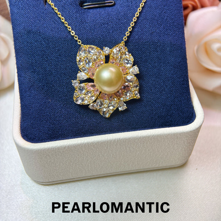 [Group-Buying] Golden Bloom 11–12mm 4A South Sea Golden Pearl Floral Pendant