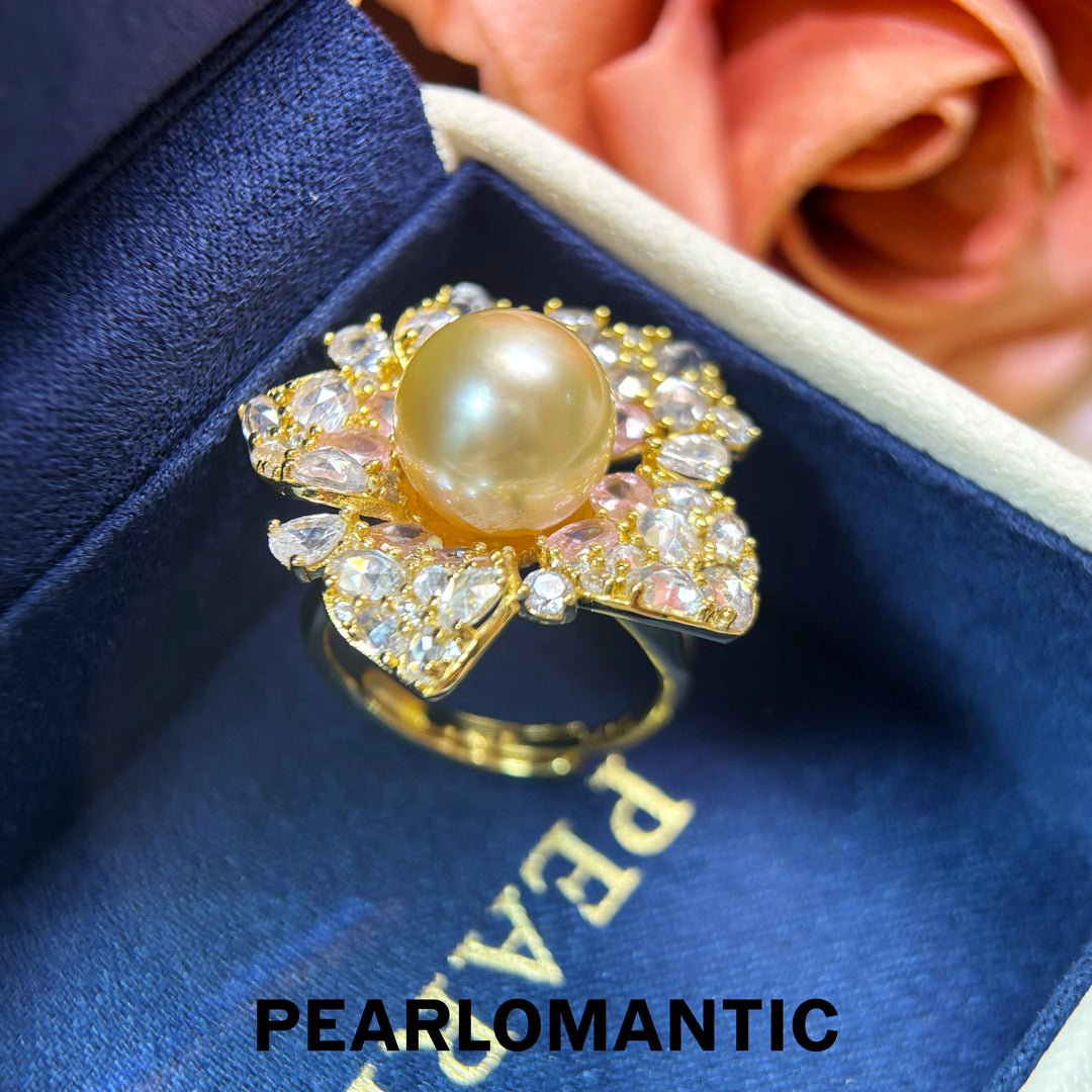 [Group-Buying] Golden Bloom 11–12mm 4A South Sea Golden Pearl Floral Pendant
