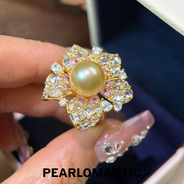 [Group-Buying] Golden Bloom 11–12mm 4A South Sea Golden Pearl Floral Pendant