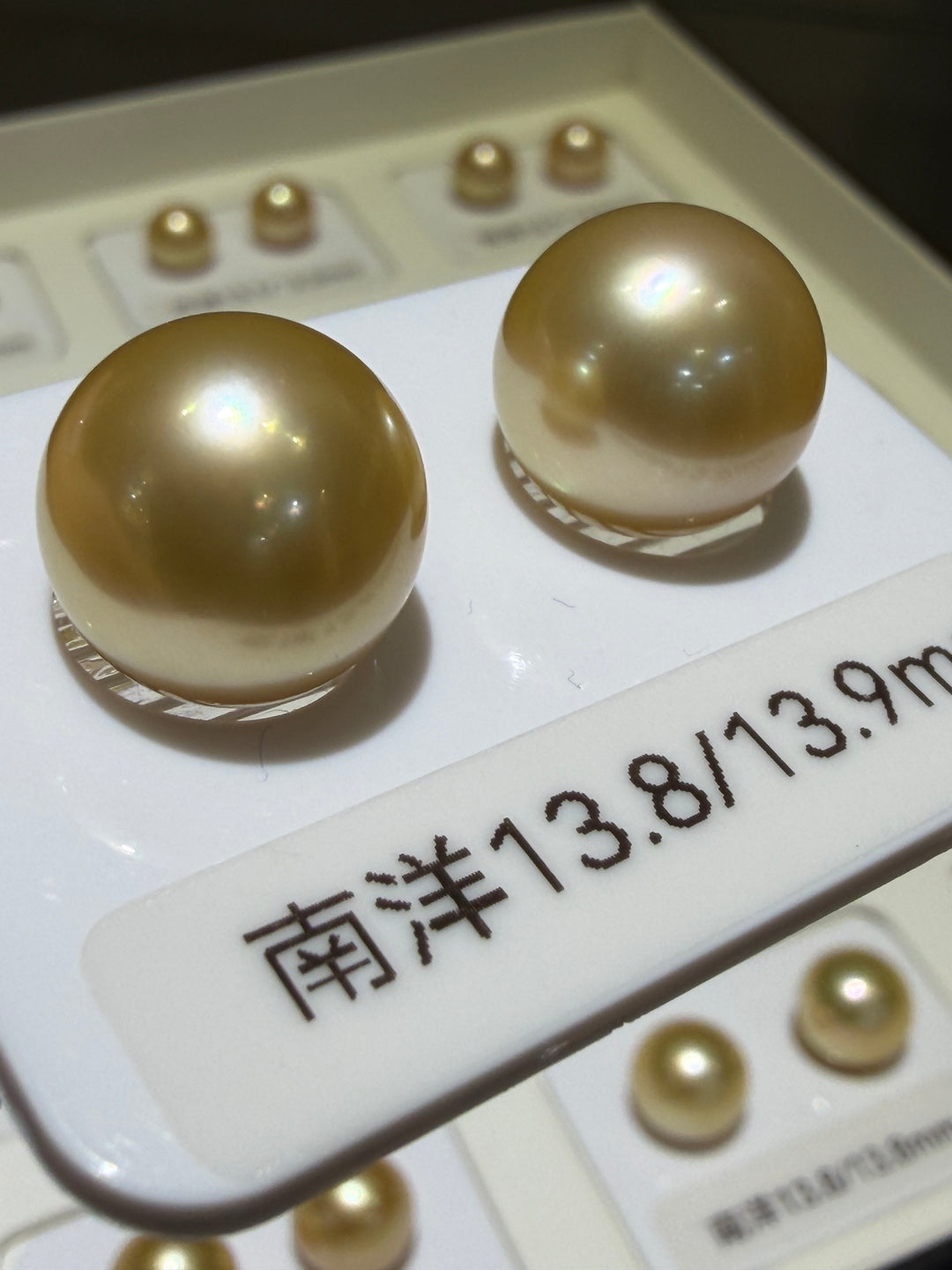 [Fine Jewelry] South Sea Golden Pearl 5A 13–14mm 18K Gold Stud Earrings