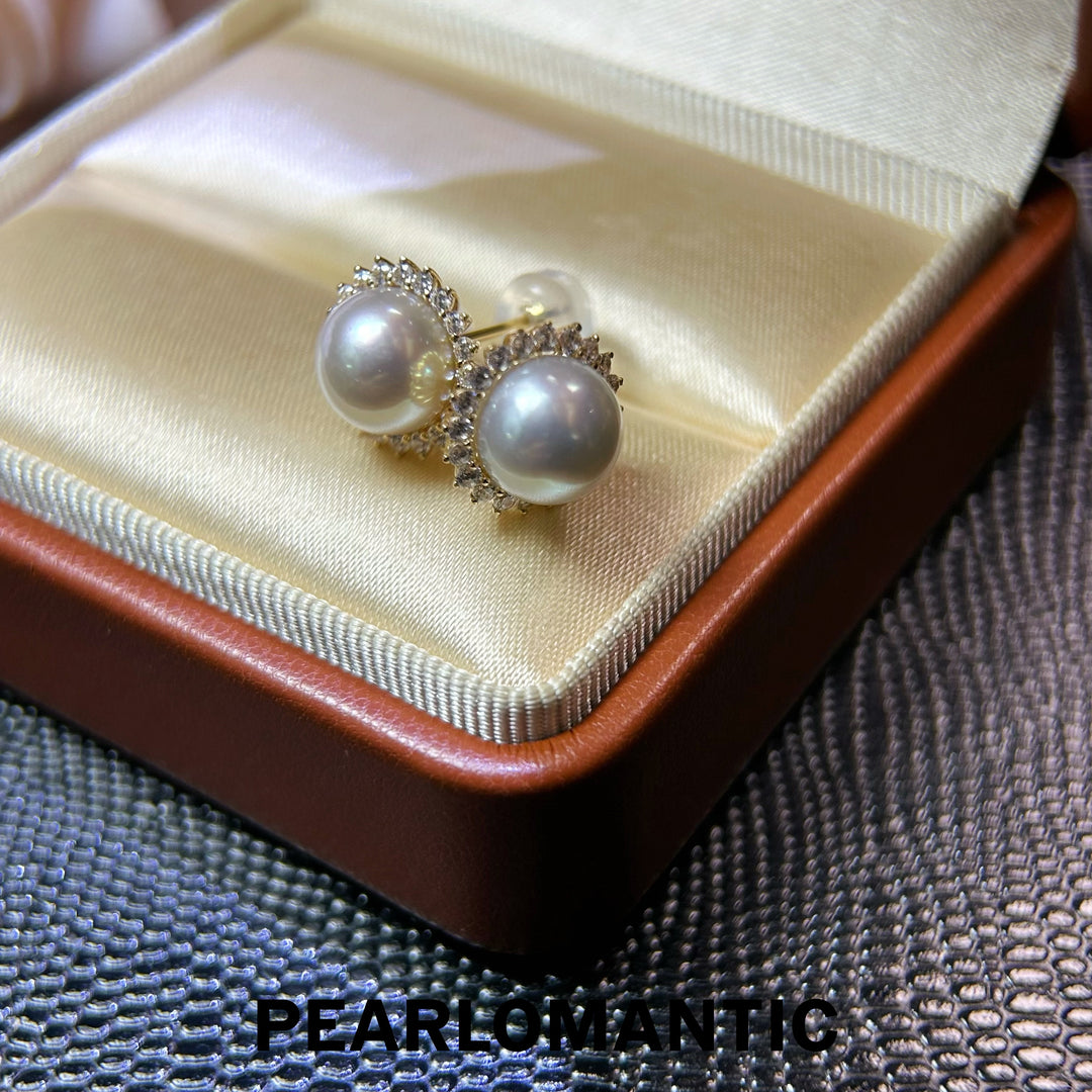 [Fine Jewelry] 8-9mm Akoya Madama Color Pearl Sunflower Earrings