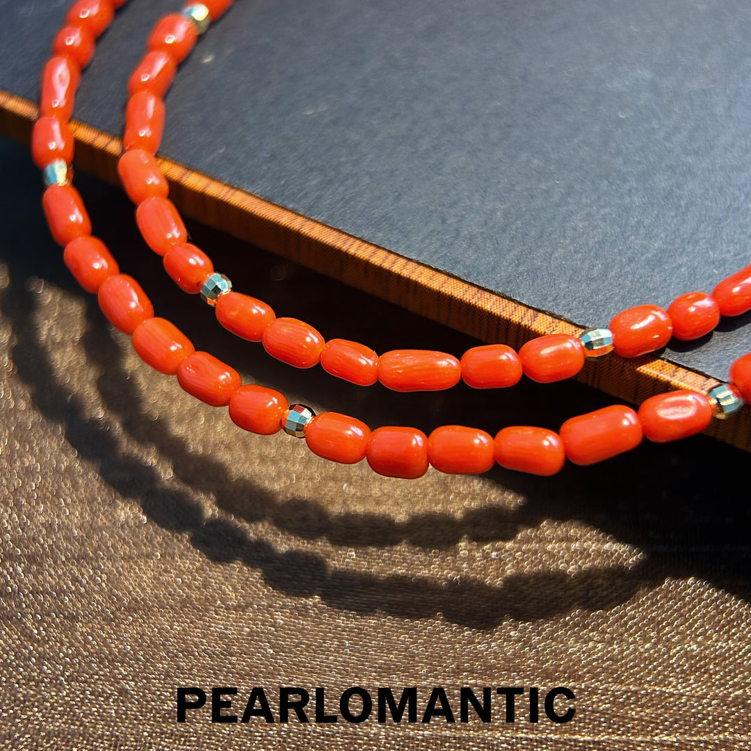 [Designer's Choice] Red Coral Necklaces & Tahitian Baroque Pendants w/ S925 Silver