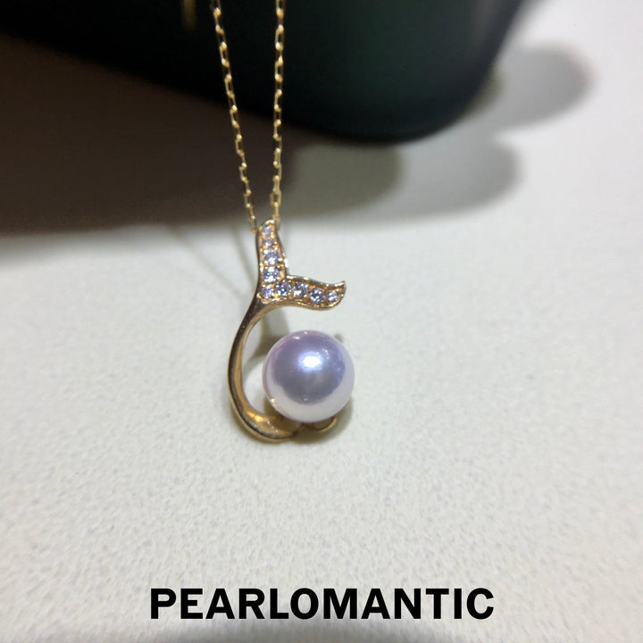[Fine Jewelry] Akoya Hanadama Pearl 6.5-7mm Mermaid Pendants w/ 18k Gold