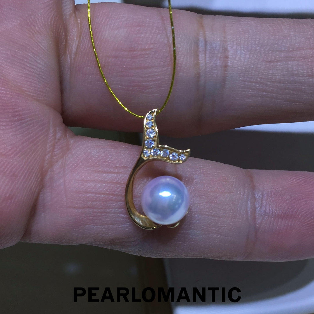 [Fine Jewelry] Akoya Hanadama Pearl 6.5-7mm Mermaid Pendants w/ 18k Gold