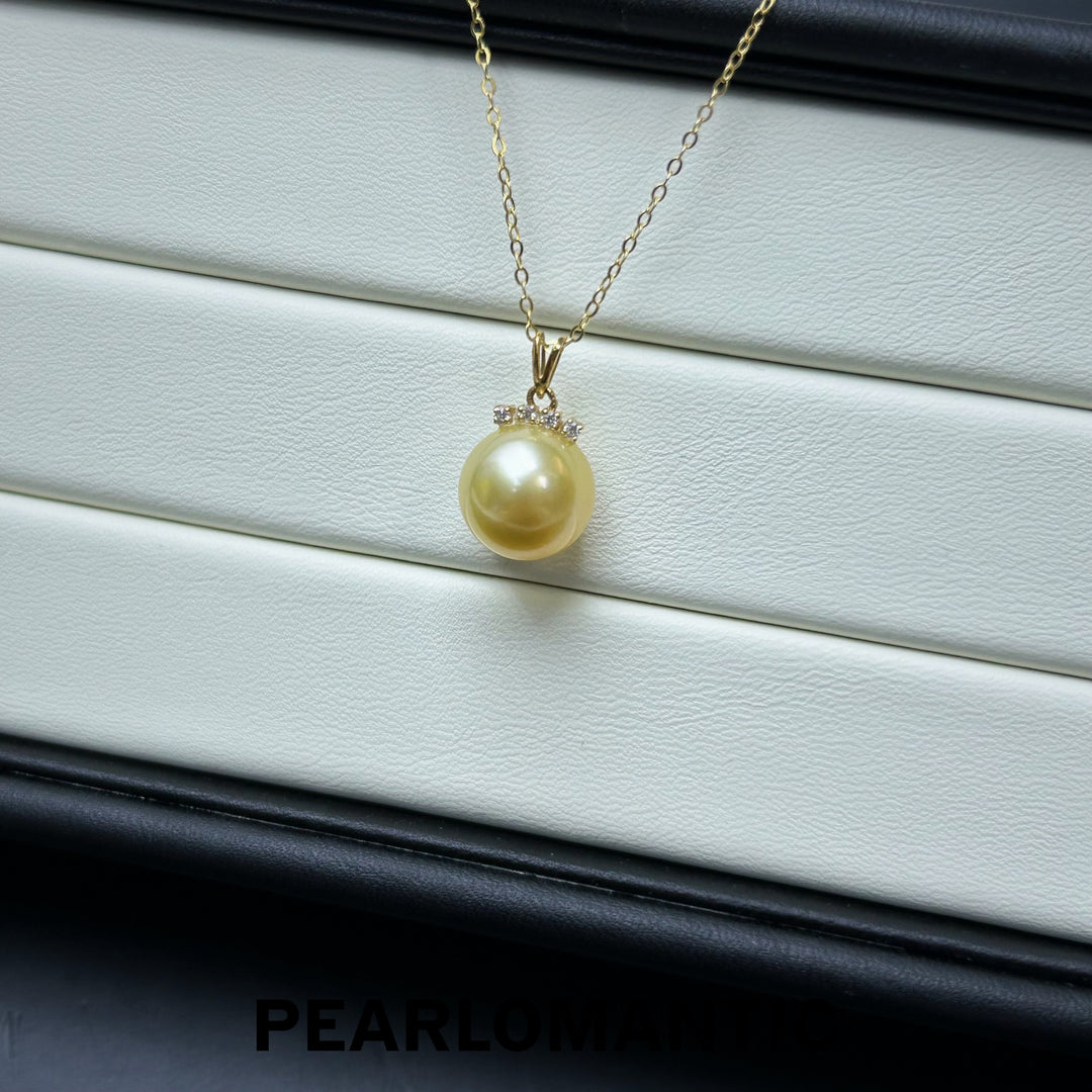 [Fine Jewelry] South Sea Golden Pearl 11.4mm 5A Excellent Luster Pendant w/ 18k Gold