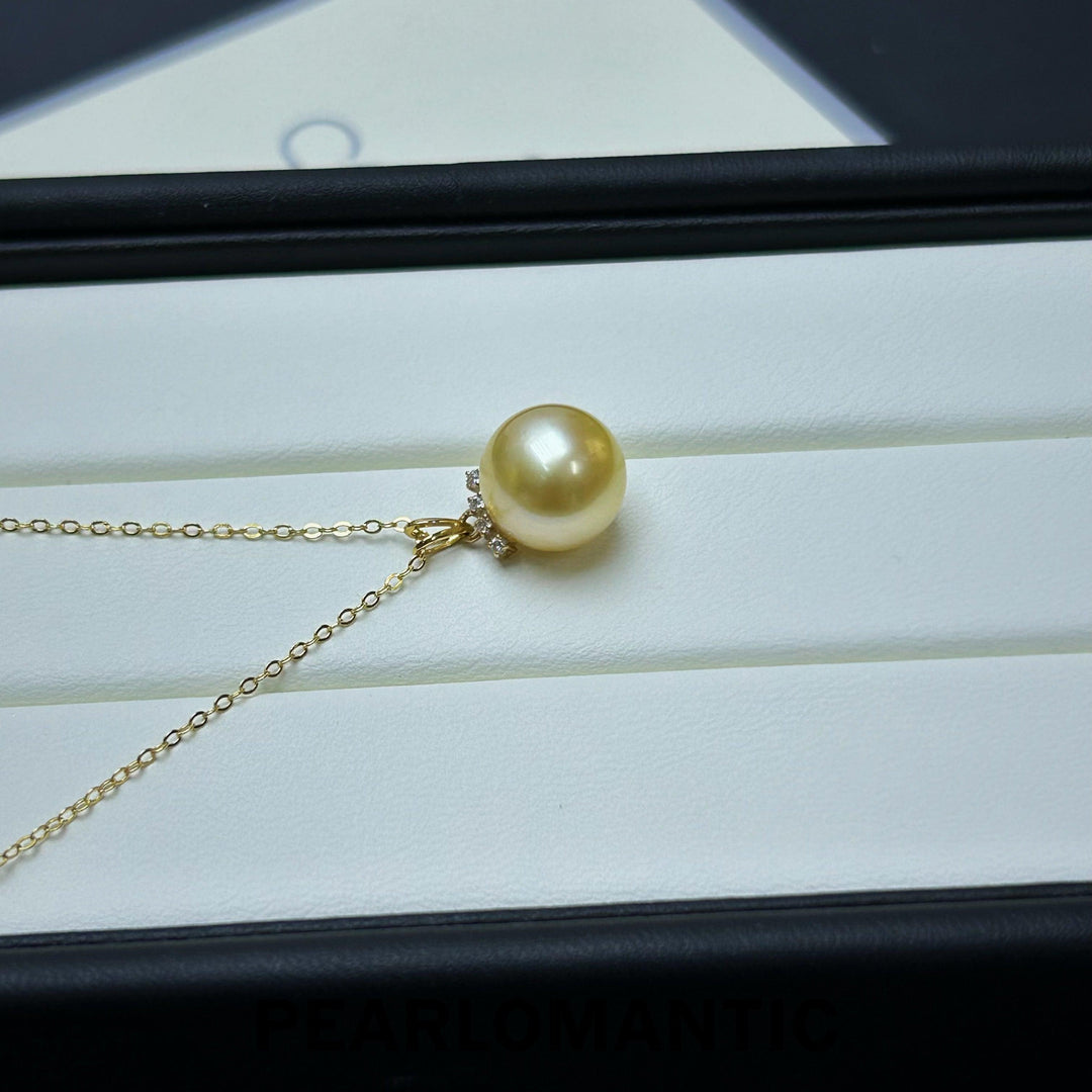 [Fine Jewelry] South Sea Golden Pearl 11.4mm 5A Excellent Luster Pendant w/ 18k Gold