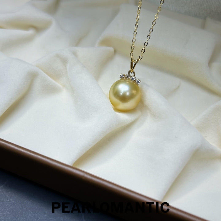 [Fine Jewelry] South Sea Golden Pearl 11.4mm 5A Excellent Luster Pendant w/ 18k Gold