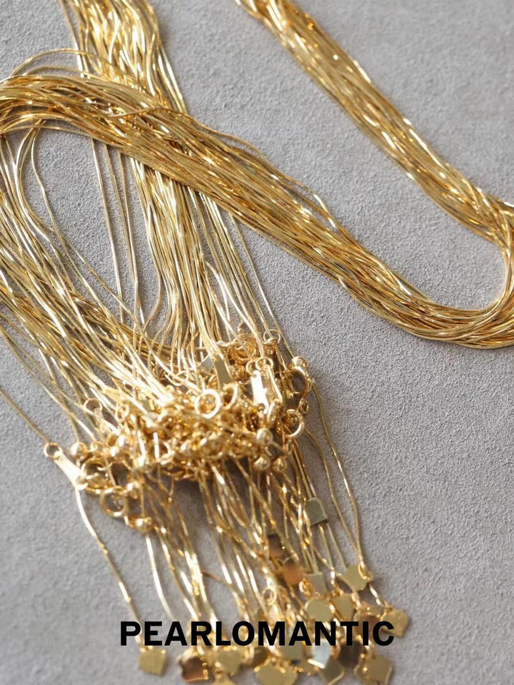[Everyday Essential] 18k Gold Snake Chain Necklace Adjustable 1.7g - 1.9g
