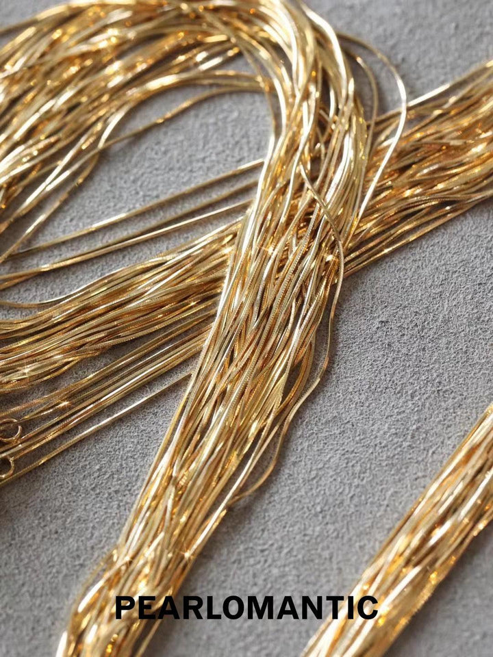[Everyday Essential] 18k Gold Snake Chain Necklace Adjustable 1.7g - 1.9g