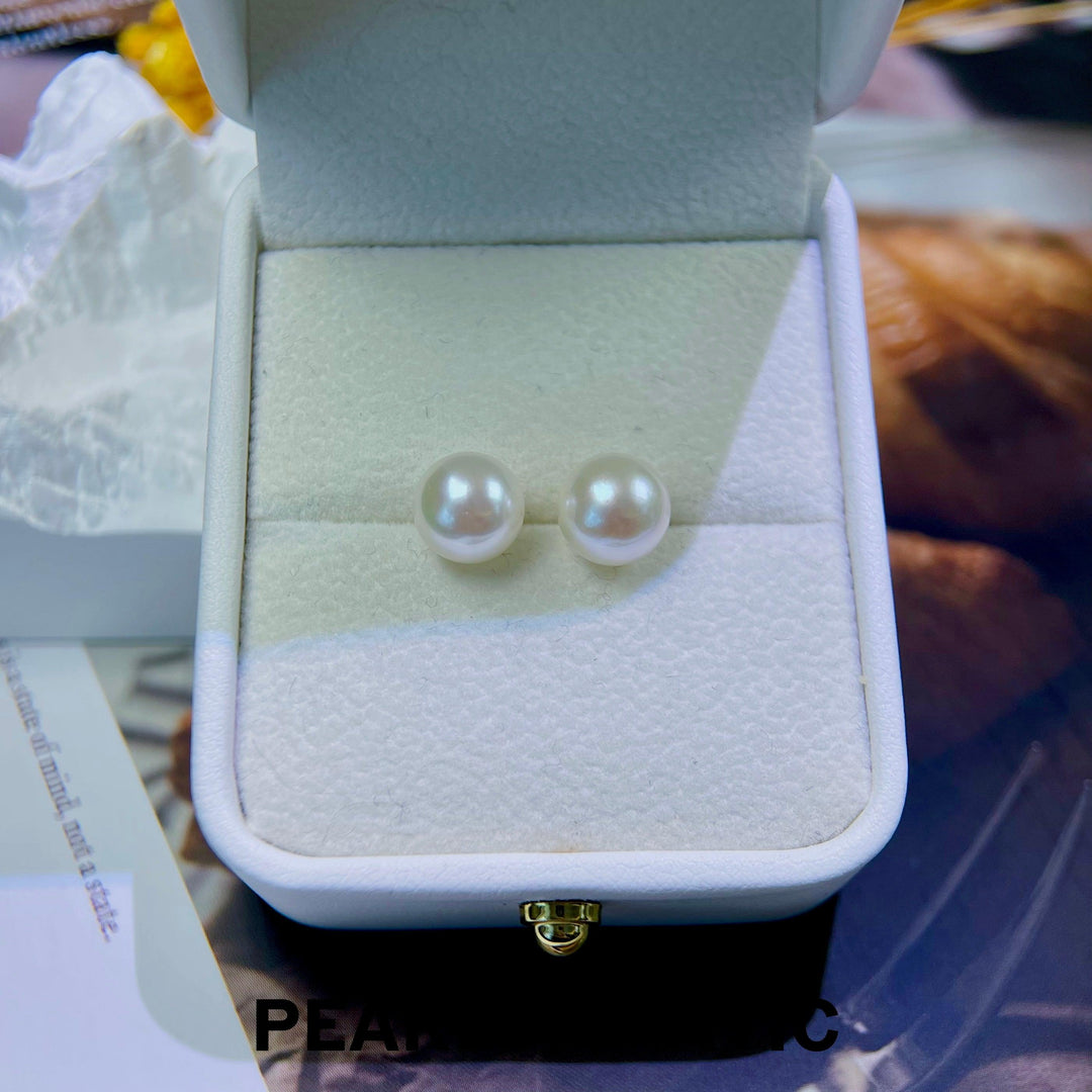 [Fine Jewelry] Akoya Hanadama 8-8.5mm Classic Earring Stud w/ 18k Gold