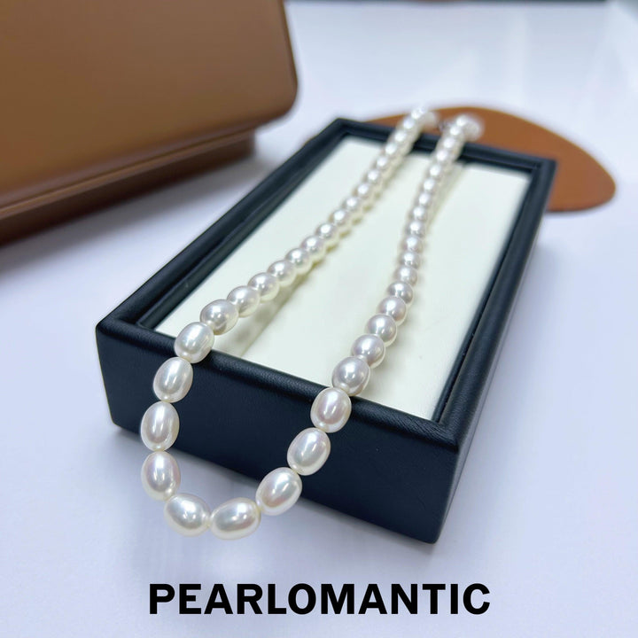 [Designer's Choice] Freshwater 6-7mm Pearl Oval Shape w/ MOP All Purpose Clasp Necklace